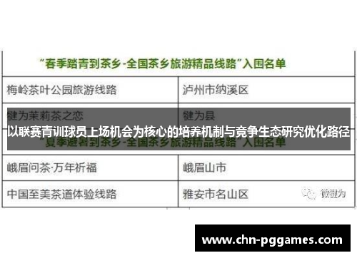 以联赛青训球员上场机会为核心的培养机制与竞争生态研究优化路径